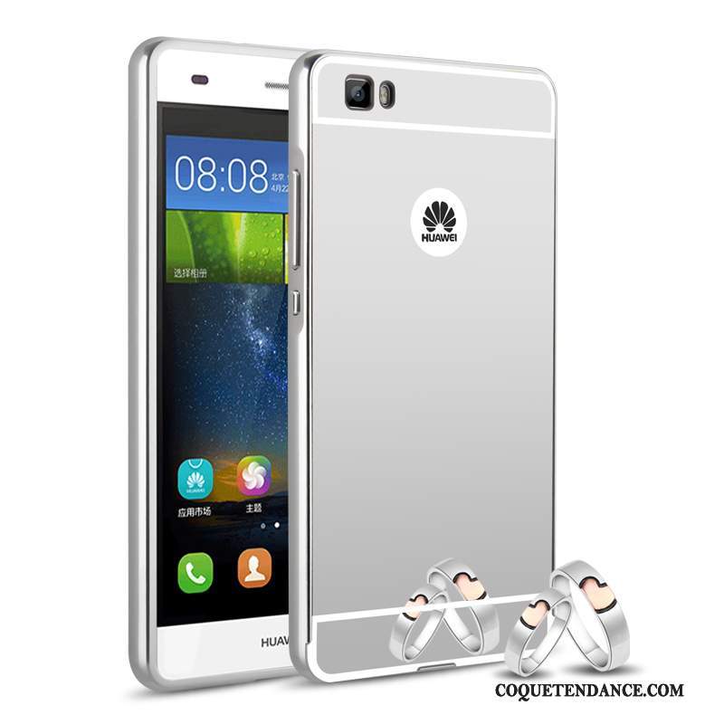 Huawei P8 Lite Coque Jeunesse Métal Protection Tendance Argent