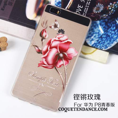 Huawei P8 Lite Coque Transparent Gaufrage Étui Coque De Téléphone