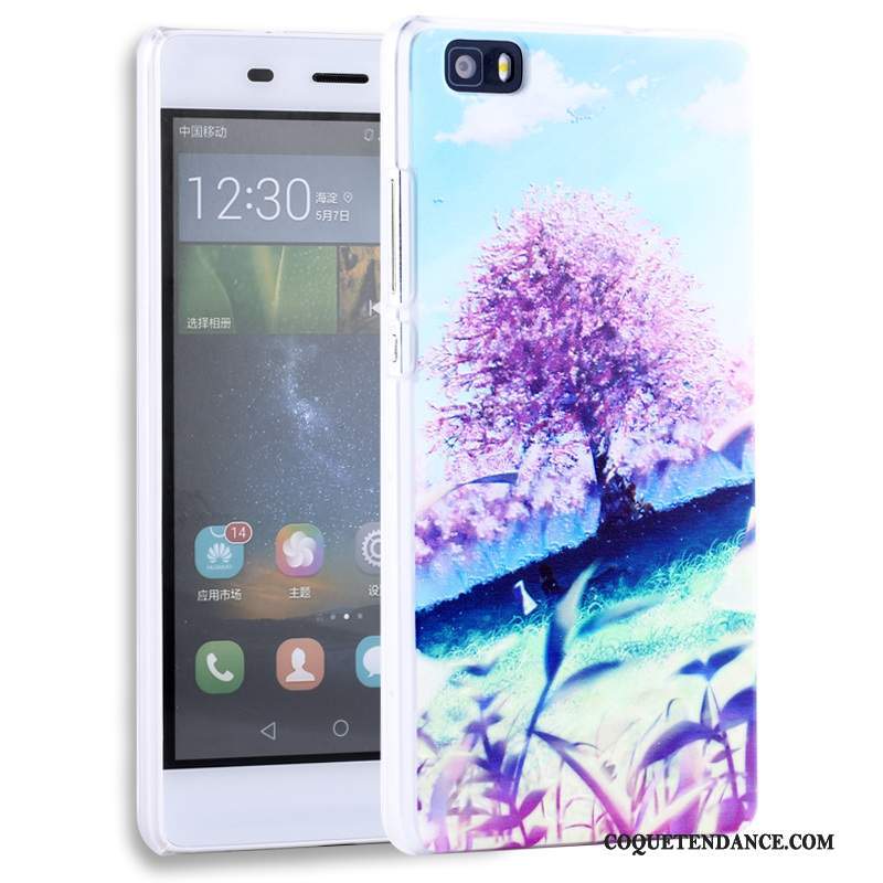 Huawei P8 Lite Coque Étui De Téléphone Protection Gaufrage Violet