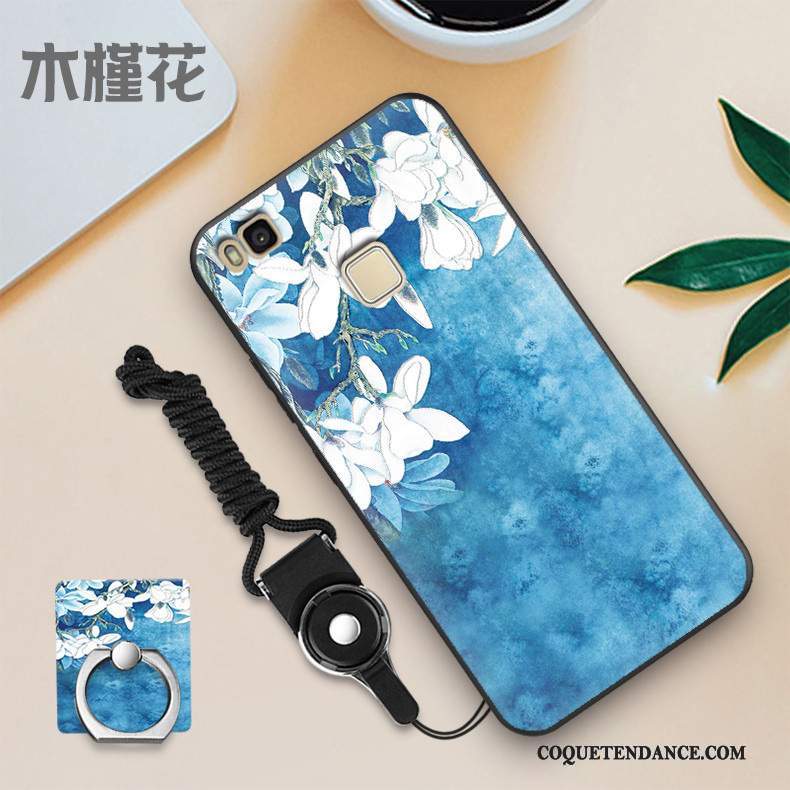 Huawei P9 Lite Coque De Téléphone Incassable Bleu Étui Délavé En Daim