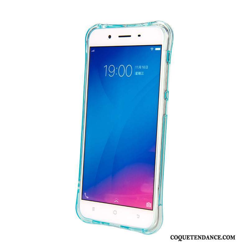 Huawei P9 Lite Coque Fluide Doux Transparent Bleu Silicone Incassable