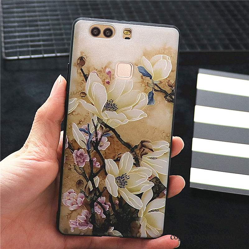 Huawei P9 Plus Coque Bordure Membrane Gaufrage De Téléphone Étui