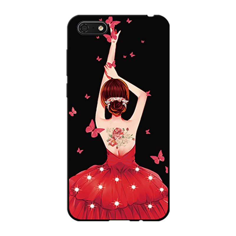 Huawei Y5 2018 Coque Dessin Animé Étui Protection De Téléphone Noir