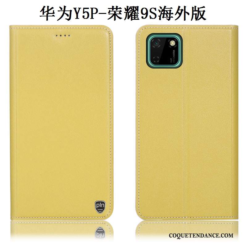Huawei Y5p Coque Cuir Véritable Étui Incassable Protection De Téléphone
