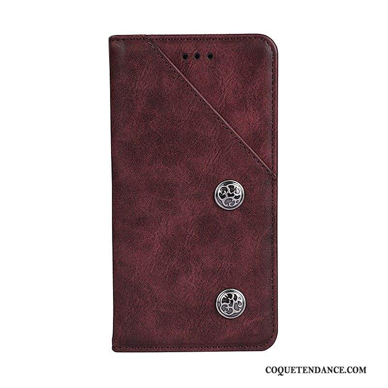 Huawei Y6 2018 Coque Vintage Incassable Étui Protection Étui En Cuir