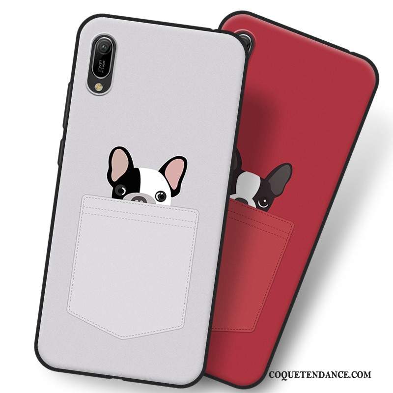 Huawei Y6 2019 Coque Dessin Animé Ornements Suspendus Gris Étui De Téléphone