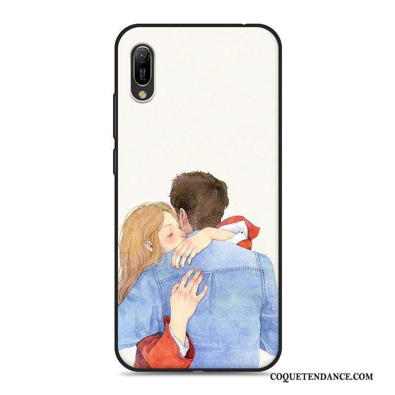 Huawei Y6 2019 Coque Étui De Téléphone Fluide Doux Blanc Protection