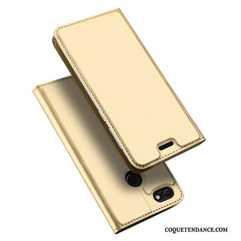 Huawei Y6 Pro 2017 Coque Carte Étui Protection Étui En Cuir Or