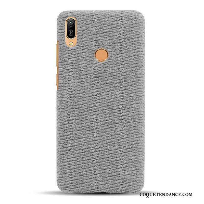 Huawei Y6s Coque De Téléphone Modèle Fleurie Étui Tissu Gris