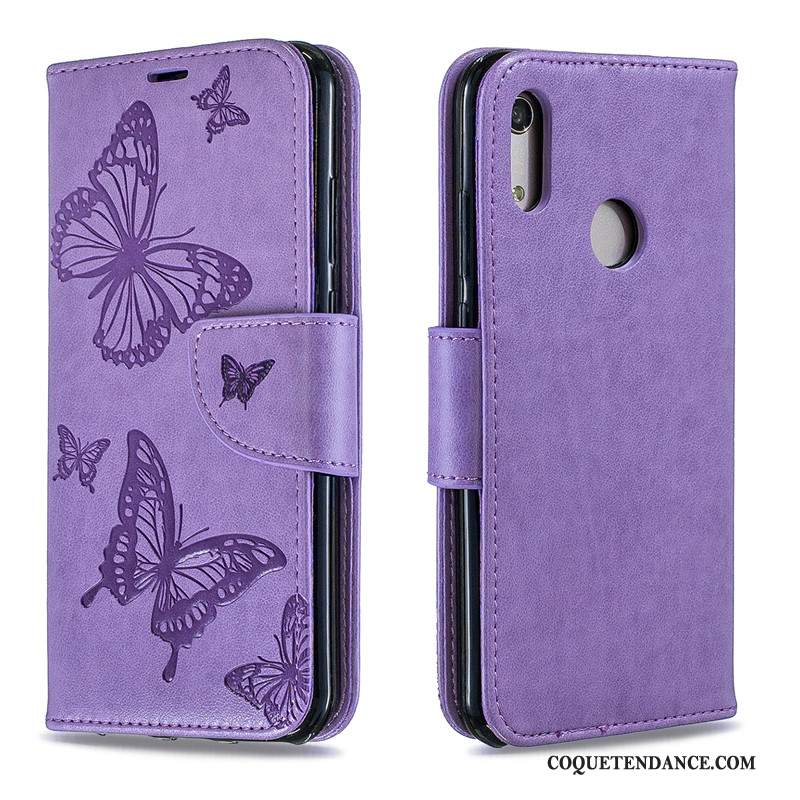 Huawei Y6s Coque Étui Similicuir Violet De Téléphone Jeunesse