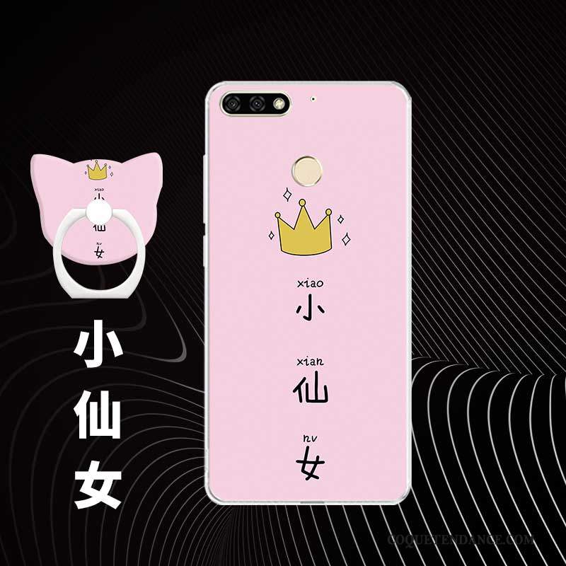 Huawei Y7 2018 Coque De Téléphone Fluide Doux Silicone Rose