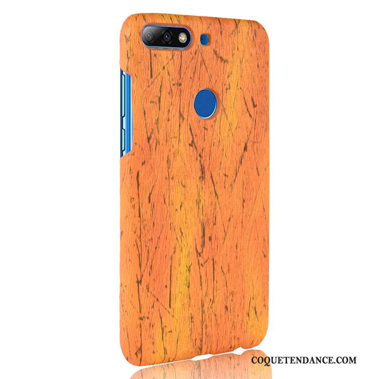 Huawei Y7 2018 Coque De Téléphone Qualité Protection Difficile Grain De Bois