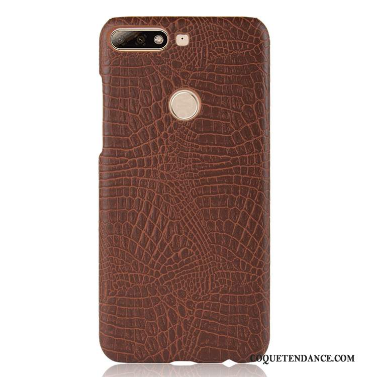 Huawei Y7 2018 Coque Difficile Crocodile Modèle Étui Vintage De Téléphone