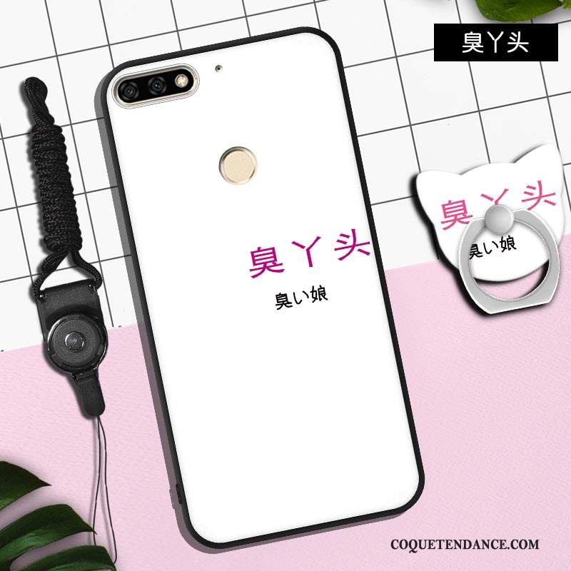 Huawei Y7 2018 Coque Fluide Doux Amoureux De Téléphone Délavé En Daim Tout Compris