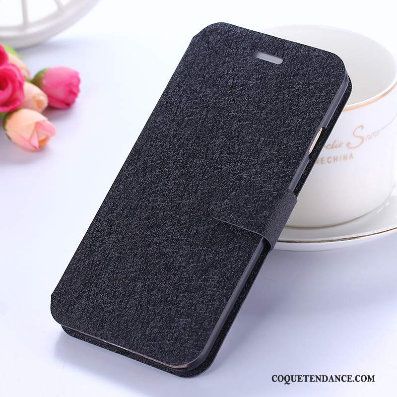 Huawei Y7 2018 Coque Housse Étui En Cuir Noir De Téléphone Protection