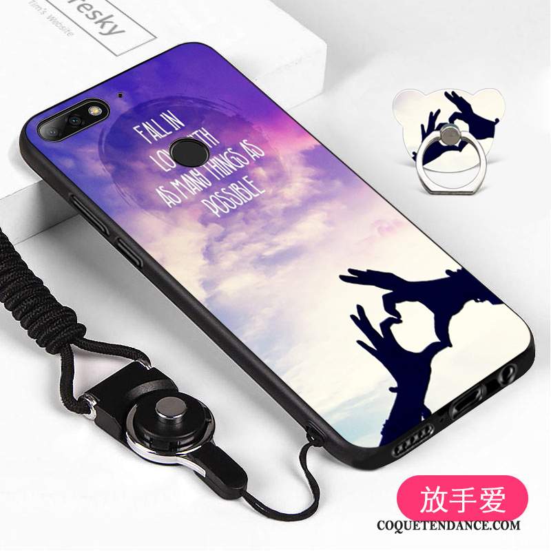 Huawei Y7 2018 Coque Violet Fluide Doux Silicone De Téléphone