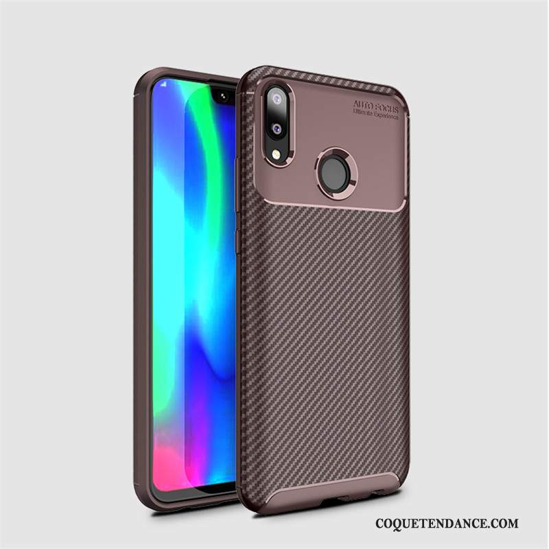 Huawei Y7 2019 Coque Délavé En Daim Fluide Doux De Téléphone Modèle Fleurie Protection