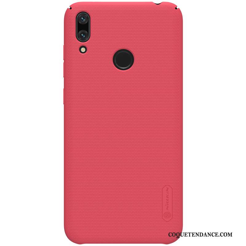 Huawei Y7 2019 Coque Protection Or Incassable Délavé En Daim Étui