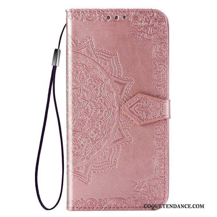 Huawei Y7 2019 Coque Rose Étui En Cuir De Téléphone Clamshell