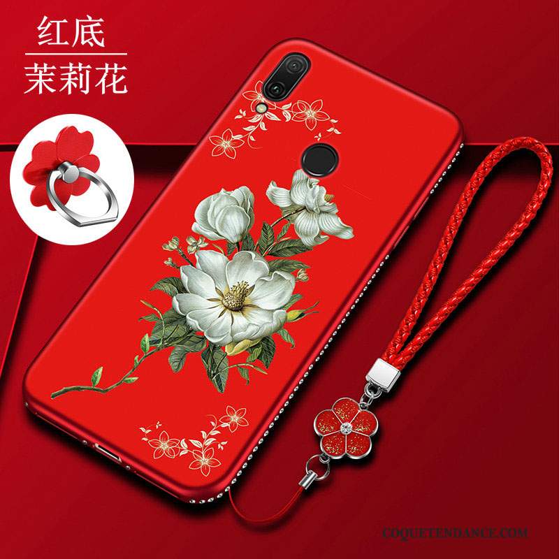 Huawei Y7 2019 Coque Tout Compris Silicone Tendance Rouge