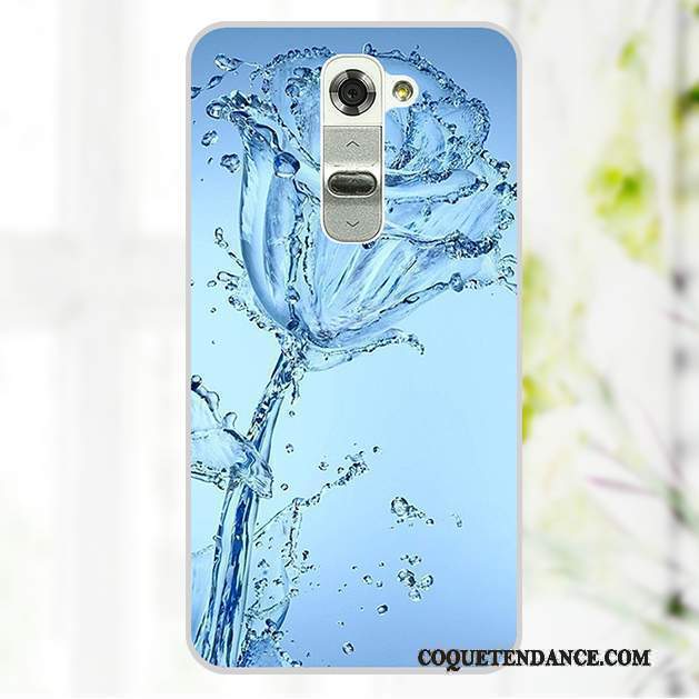 Lg G2 Coque Dessin Animé Étui Bleu Peinture Protection