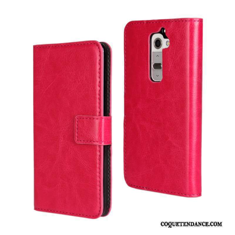 Lg G2 Coque Étui Rouge De Téléphone Protection Carte