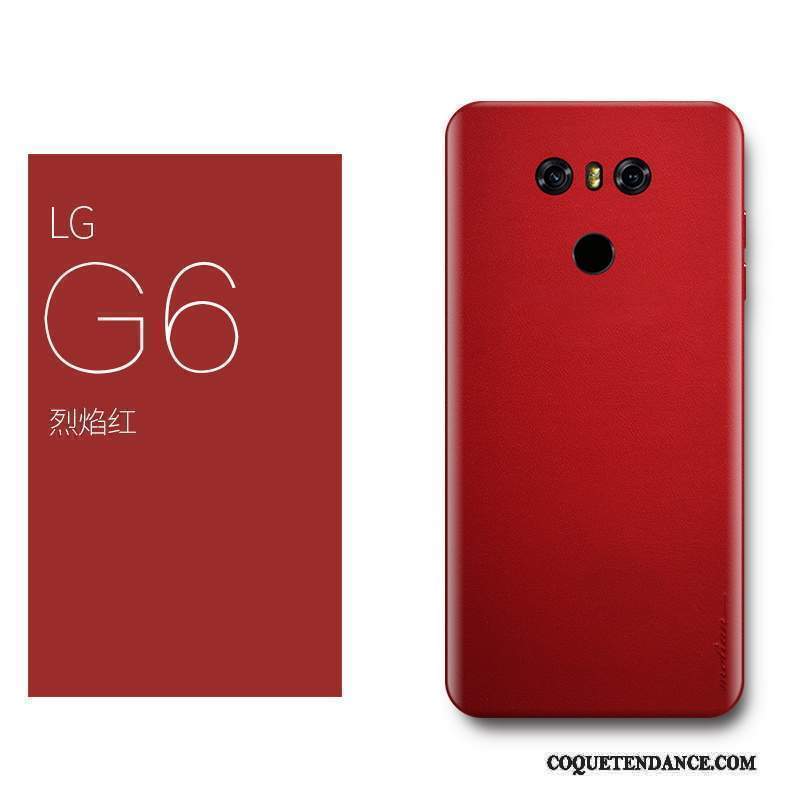 Lg G6 Coque Créatif Rouge Cuir Véritable De Téléphone Protection