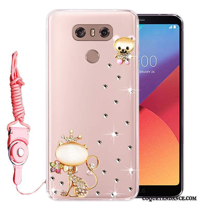 Lg G6 Coque Incassable Strass Fluide Doux Rose Tout Compris