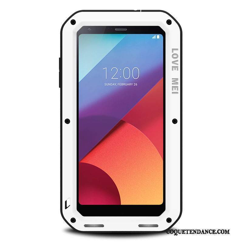 Lg G6 Coque Trois Défenses Blanc Protection Métal Incassable