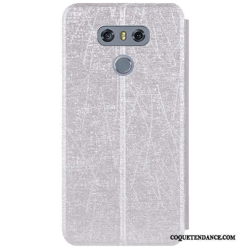 Lg G6 Coque Étui En Cuir Housse Couleur De Téléphone Blanc