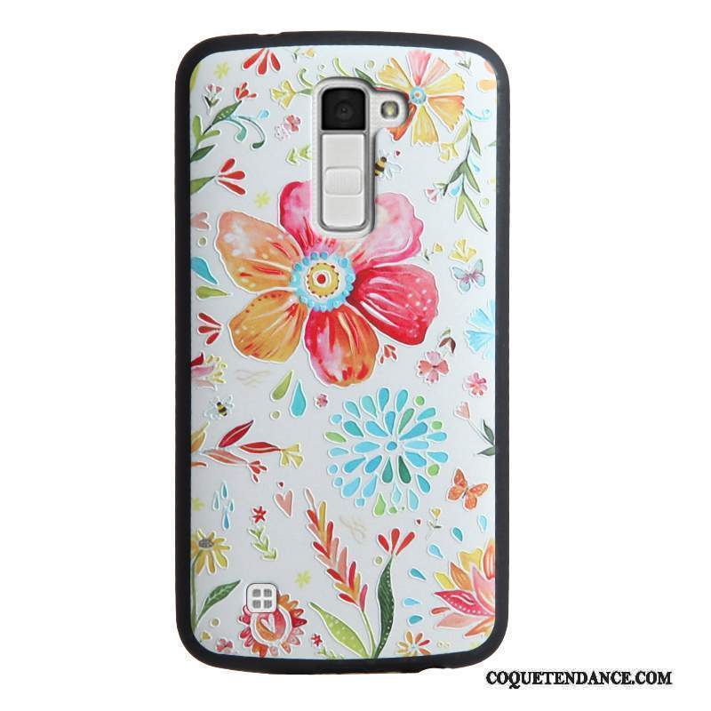 Lg K10 Coque Protection Silicone Multicolore Gaufrage Étui