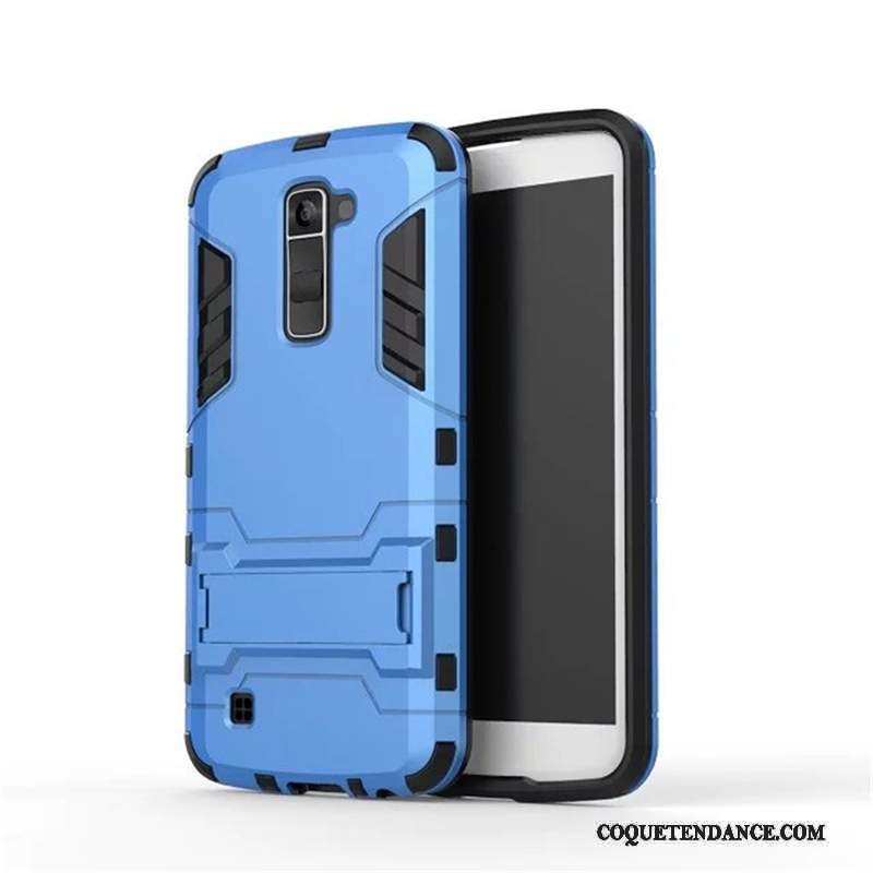 Lg K10 Coque Étui Difficile Bleu Support