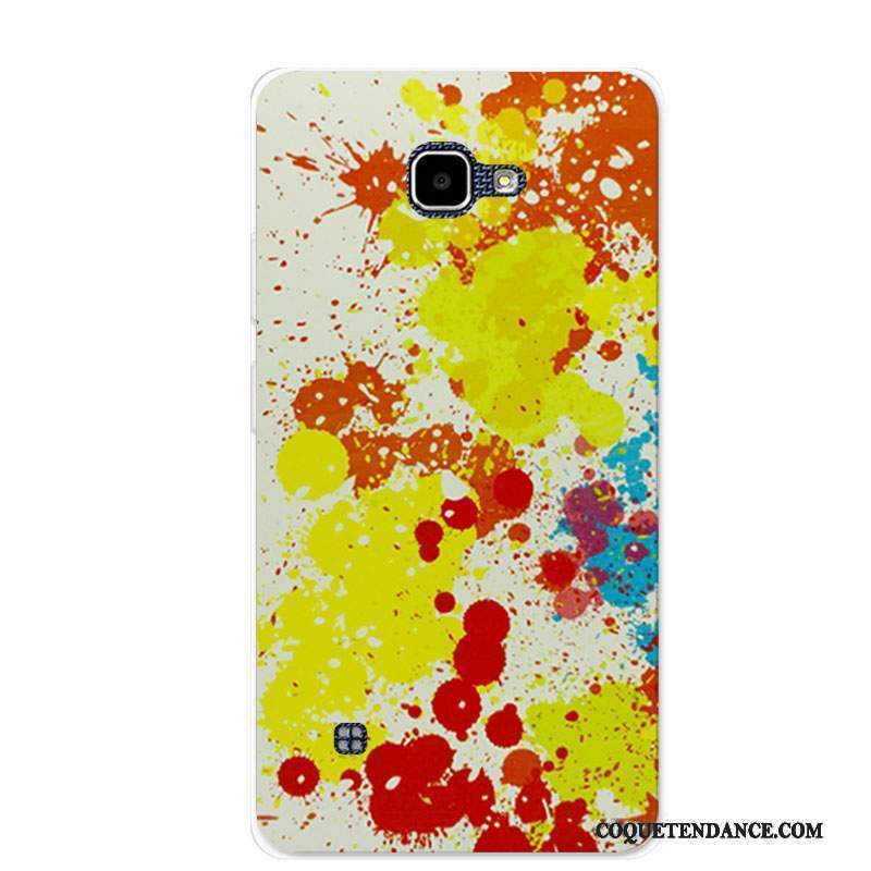 Lg K4 Coque Jaune Fluide Doux Silicone De Téléphone Peinture