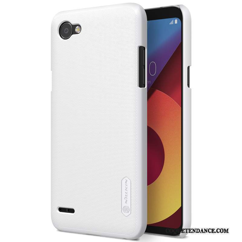 Lg Q6 Coque Délavé En Daim Blanc Couvercle Arrière Protection