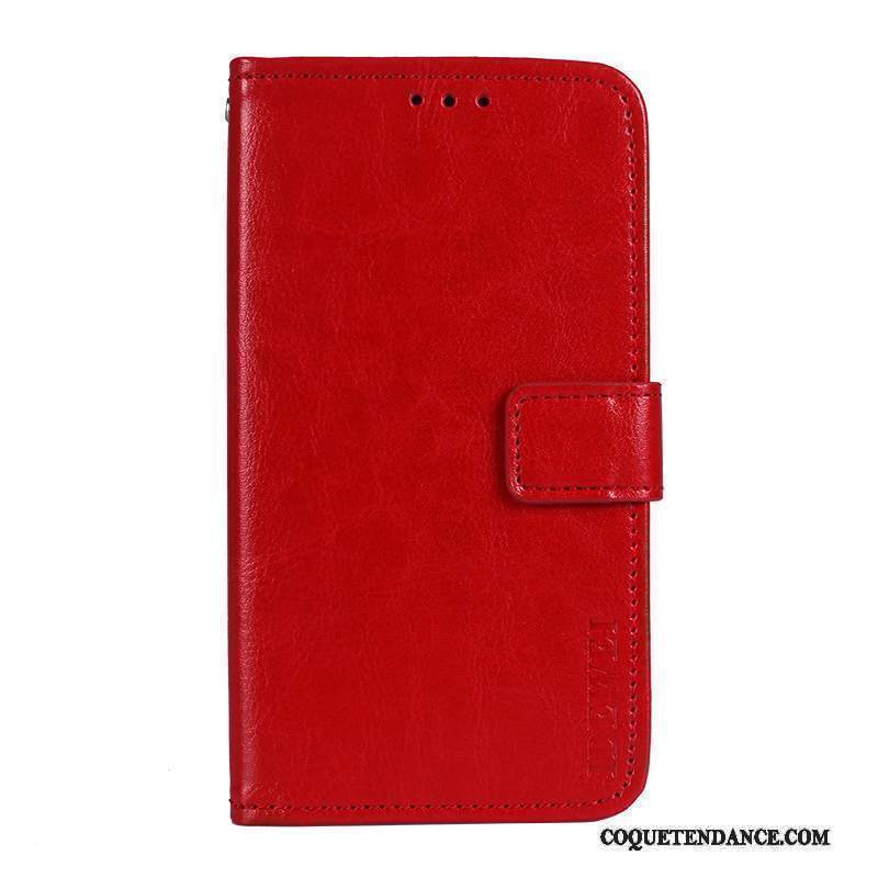 Lg V20 Coque Business Simple Housse Étui En Cuir Rouge