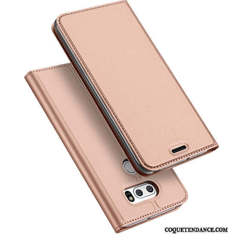 Lg V30 Coque Carte Rose Business Protection