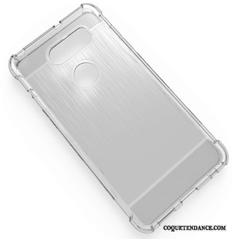 Lg V30 Coque Fluide Doux Sac De Téléphone Protection Gris