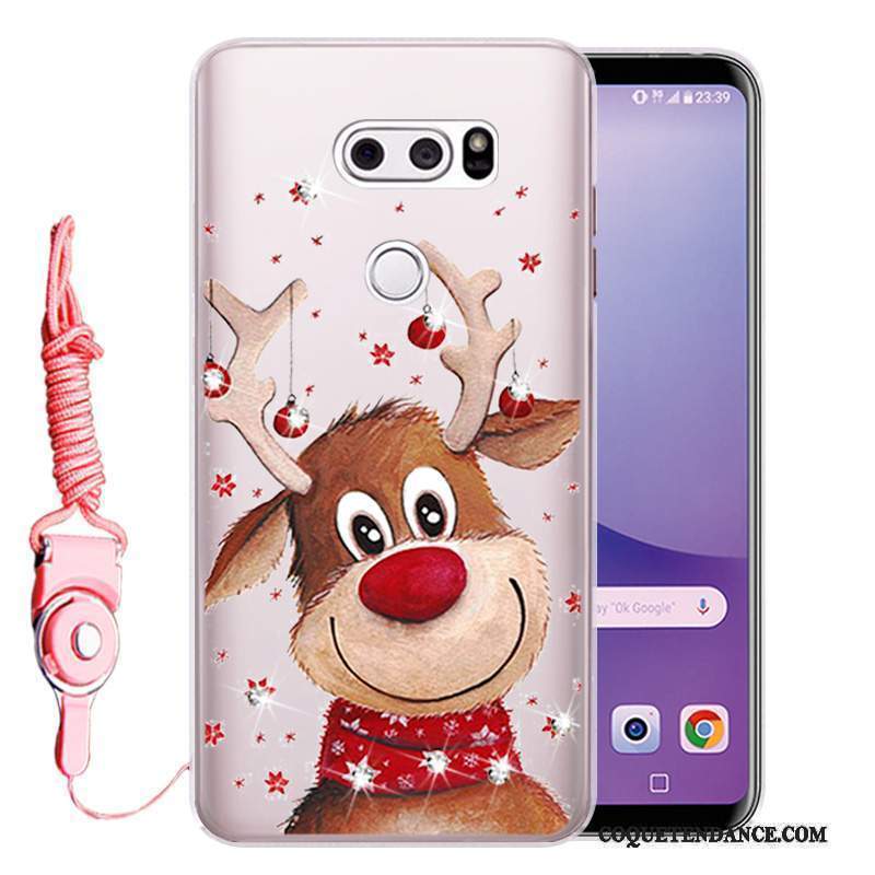 Lg V30 Coque Rose Étui De Téléphone Protection Silicone