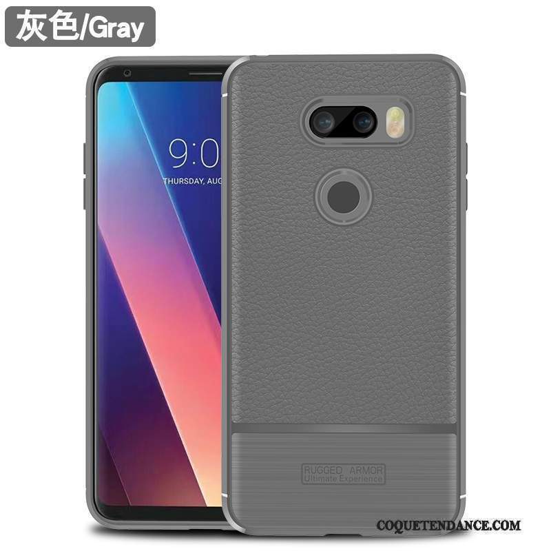 Lg V30 Coque Tout Compris Gris Étui De Téléphone Fluide Doux