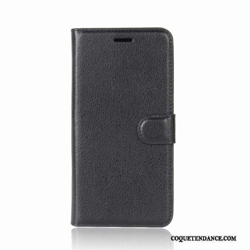 Lg V30 Coque Étui Portefeuille Noir Housse Support