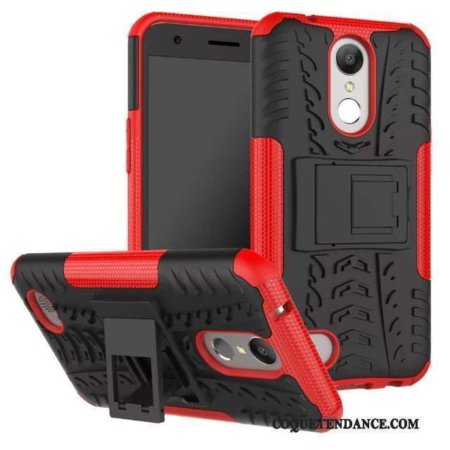 Lg X Power 2 Coque Rouge Étui Protection Modèle Fleurie