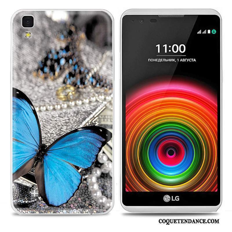 Lg X Power Coque Protection Très Mince Étui Bleu Peinture