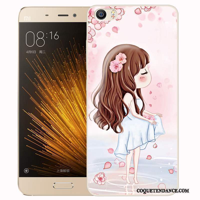 Mi 5 Coque Dessin Animé Rose Fluide Doux Silicone