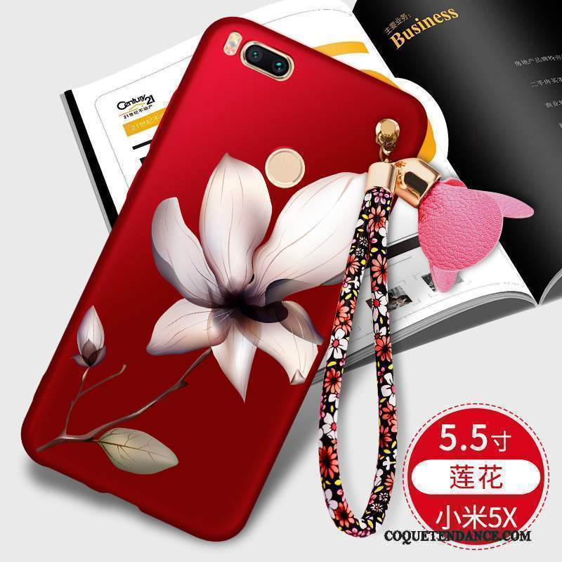 Mi 5x Coque Fluide Doux Incassable Petit Étui Rouge