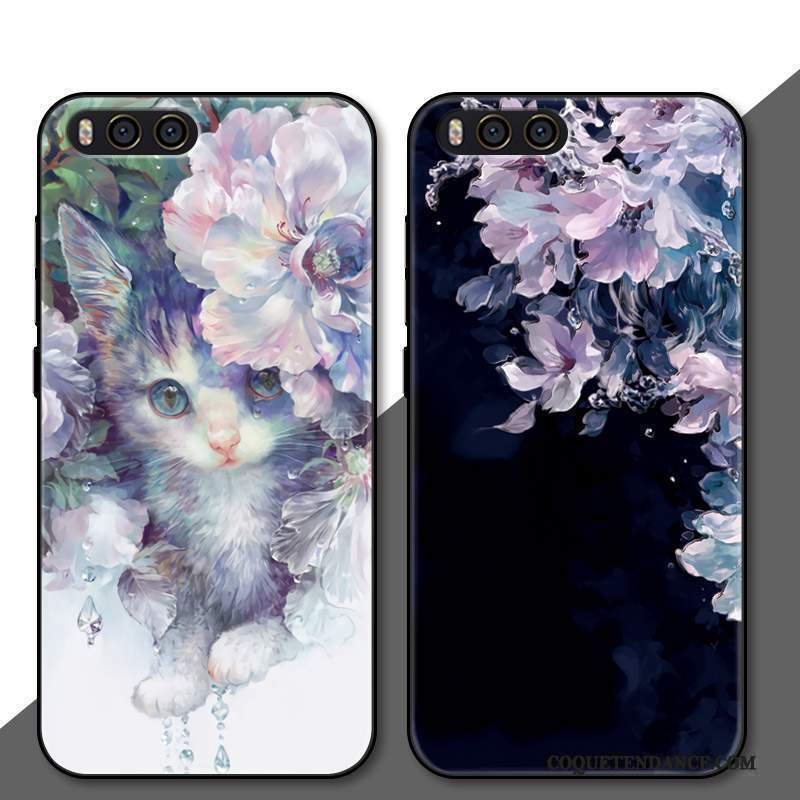 Mi 6 Coque Art Noir Protection Ornements Suspendus Fleur