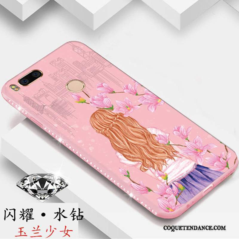 Mi A1 Coque Rose Nouveau Fluide Doux Coque De Téléphone