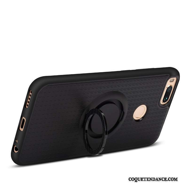 Mi A1 Coque Support Magnétisme Silicone Noir Petit