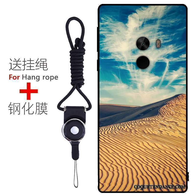 Mi Mix 2 Coque Fluide Doux Étui Protection Délavé En Daim Modèle