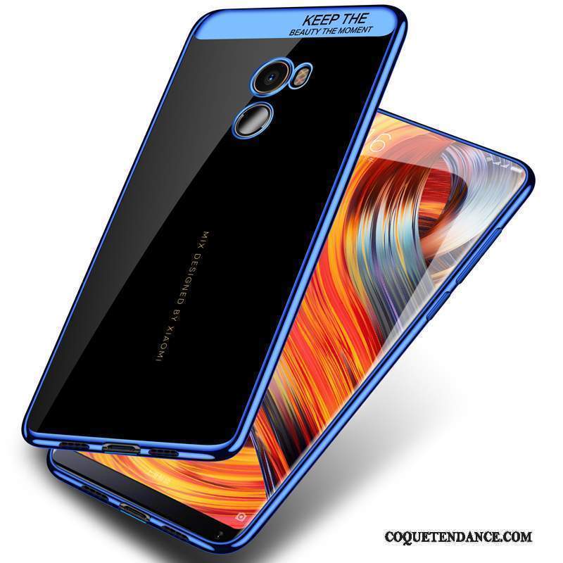 Mi Mix 2 Coque Personnalité Bleu Très Mince Délavé En Daim Silicone