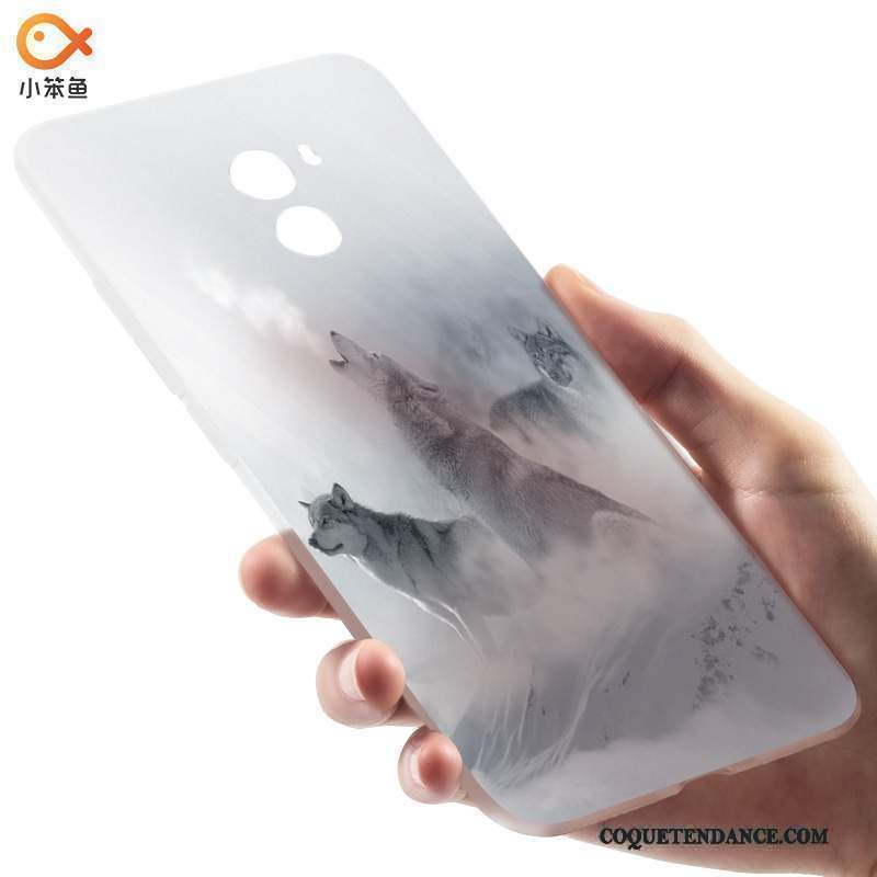 Mi Mix 2 Coque Personnalité Fluide Doux Délavé En Daim Protection Silicone